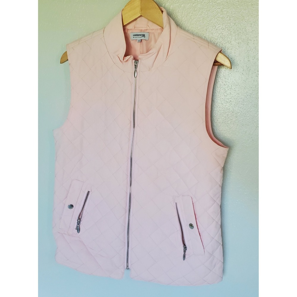 Goondiwindi Cotton Australia Womens Quilted Vest Size 12 Pink Sleeveless Pockets - Picture 10 of 10